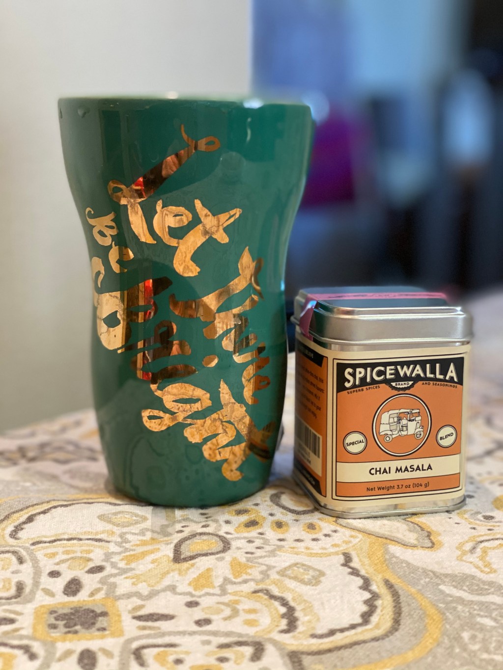 Green mug with SPICEWALLA MASALA CHAI